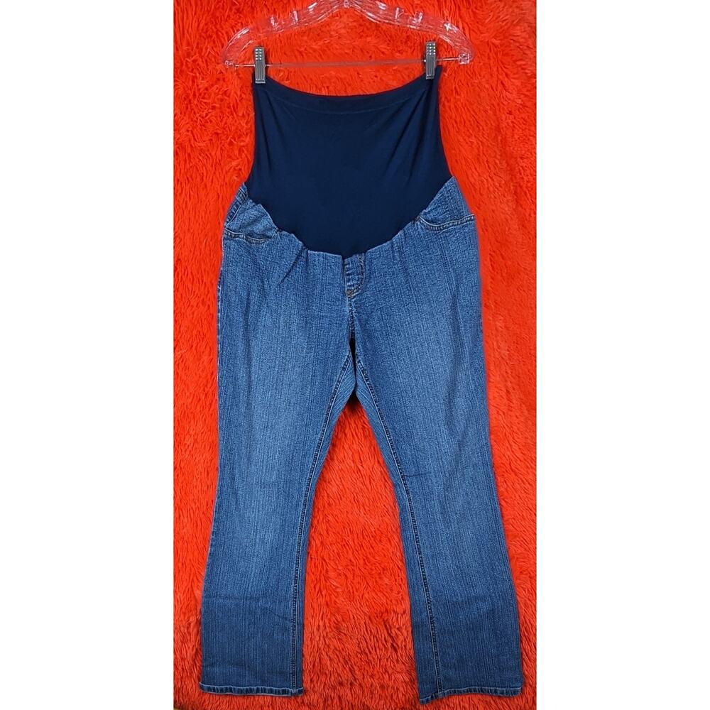 Two Hearts Maternity Secret Fit Over The Belly Pregnancy Boot Cut Denim Jeans L